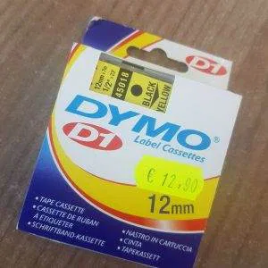 dymo d1 label cassettes nastro in cartuccia 12mmx7m 45018 black yellow
