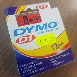 dymo d1 label cassettes nastro in cartuccia 12mmx7m 45017 black red