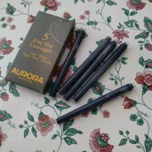 Vintage Conf 5 Cartucce stilografica Aurora Inchiostro Nero Raro Collezione