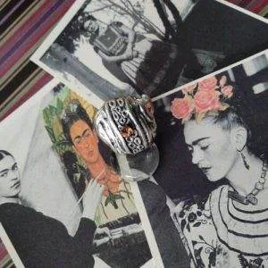 Frida Anello Hand Made Artigianato Regolabile Frida Kahlo Inspired (FK3) Etnico