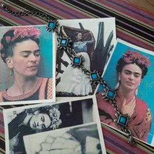 Frida Bracciale Hand Made Artigianato Kahlo Inspired (FK4 Etnico Messico Maya