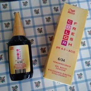 1pz WELLA 6/34 Biondo Scuro Oro Ramato COLOR FRESH SEMIPERMANENTE CAPELLI