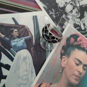 Frida Anello Hand Made Smaltato Mis.18 Mm Frida Kahlo Inspired (FK6) Etnico
