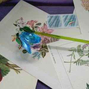 Lumen Campanella C5 Crystal Swarovski Vetro Murano Vintage Raro Azzurro Fiore