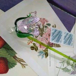 Lumen Campanella C6 Crystal Swarovski Vetro Murano Vintage Raro Rosa  Fiore