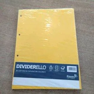 FAVINI DIVIDERELLO DIVISORI Separatori CARTONCINO 220GR  20 Fogli Multicolore