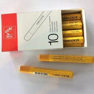 Caran d'Ache GIALLO  gessi forestali forest chalks 10pz forsterkreiden craies