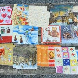 LOTTO 34 TOVAGLIOLI DECOUPAGE HOBBY CRAFTS NATALE CHRISTMAS DECORAZIONE CREATIVE