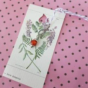 Hope Infinity ciondolino amuleto Hand Made vetro charm stampa botanica cod.hb5