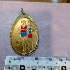 Medaglia Corsa Anni 70/80 Sportiva Colore Oro Rara Ovale Ottone