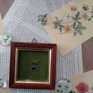 AR34)   Quadretto Vetro Lamina Oro Gemelli Vintage Raro Collezione Zodiaco