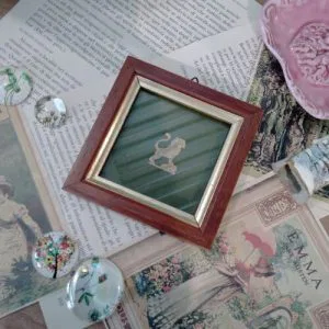 AR33)   Quadretto Vetro Lamina Oro Leone Vintage Raro Collezione Zodiaco