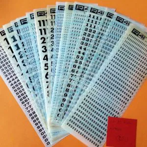 codD5) Lotto R41 trasferibili 15 fogli 25X8,5 introvabili raro NUMERI stock