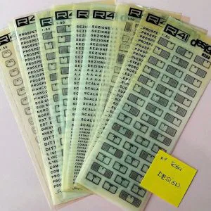 Lotto R41 trasferibili 9 fogli 25X8,5 introvabili raro DESIGN ARREDAMENTO