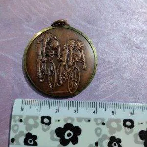 Medaglia Ciclismo Anni 70/80 Bronzo/Ottone Bicicletta Gara Sportiva Sport Rara