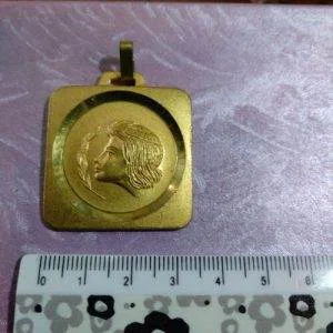 Medaglia Giochi Gioventù Anni 70/80 Sportiva Colore Oro Rara Quadrata Ottone