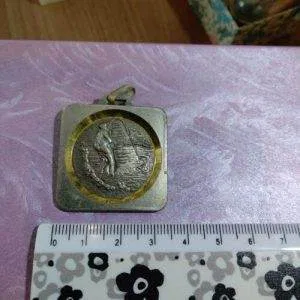 Medaglia Pesca Anni 70/80 Sportiva Colore Argento Rara Quadrata Ottone