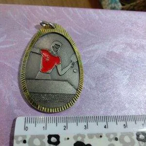 Medaglia Ping Pong Anni 70/80 Sportiva Colore Argento Rara Ovale Ottone