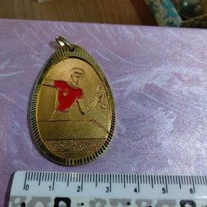 Medaglia Ping Pong Anni 70/80 Sportiva Colore Oro Rara Ovale Ottone