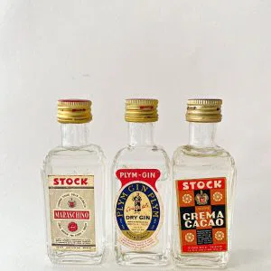 (cod:6)  LOTTO 3 BOTTIGLIETTE CREMA CACAO, PLYM GIN E MARASCHINO STOCK MIGNON