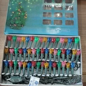 catena 50 luci natale pisellino multicolor vintage da collezione rara christmas