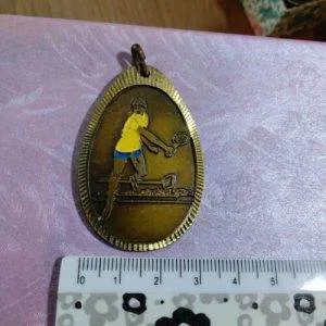 Medaglia Tennis Anni 70/80 Sportiva Colore Bronzo Rara Ovale Ottone
