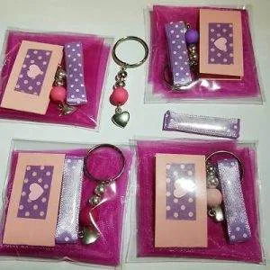 BB21) BOMBONIERE BIMBA BATTESIMO CRESIMA COMUNIONE CUORE ROSA FUCSIA PINK HEART