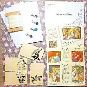 C8 lotto Natale Christmas Chiudi Pacco Biglietti Auguri ciondoli charms handmade