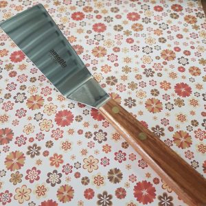 AUSONIA inox spatola dolci cucina alta qualita' 25cm x 5,5cm manico legno stock