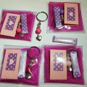BB21) BOMBONIERE BIMBA BATTESIMO CRESIMA COMUNIONE CUORE ROSA FUCSIA PINK HEART